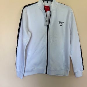 Guess Men’s Jacket, Small, Full Zip, White